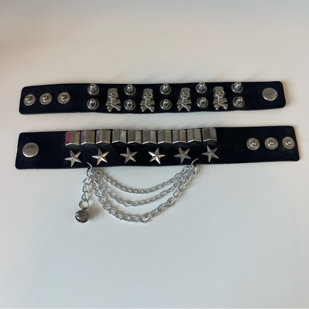 Black and Silver Studded Bracelet